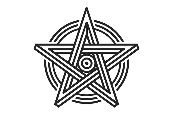 Pentagram Teken Vijf Puntige Ster Magische Symbool Van Het Geloof — Stockvector