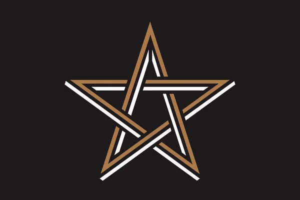 Znak Pentagramu Pięcioramienna Gwiazda Magiczny Symbol Wiary Prosta Ilustracja Płasko — Wektor stockowy