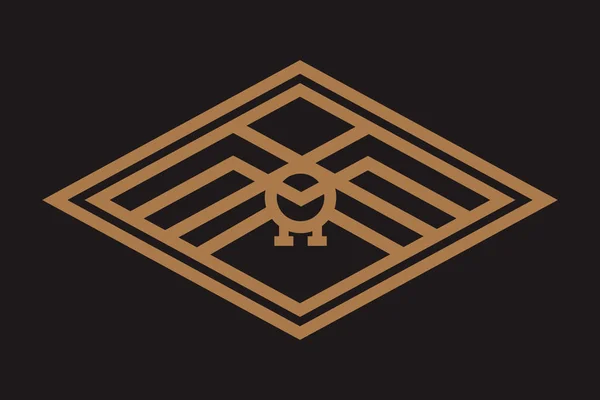 Godło Sowa Geometryczne Hipster Stylu Wektor Logo Linii — Wektor stockowy