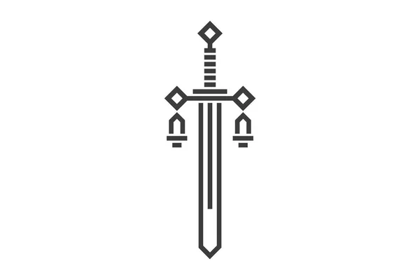 Espada Las Escamas Justicia Themis Logotipo Icono — Archivo Imágenes Vectoriales