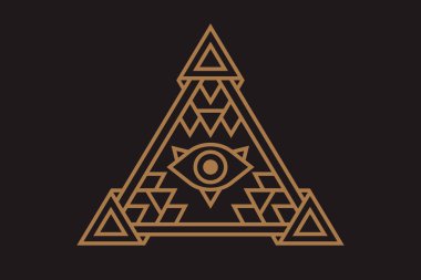 Tüm görme simge tasarlamak. Farklı tarzlarda piramit Illuminati gözüne sembolü.