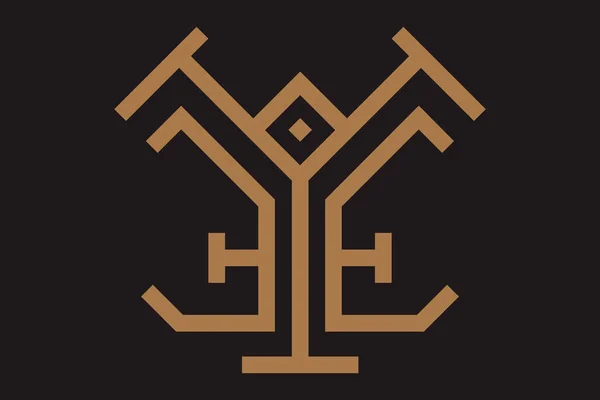 Oog Samengesteld Uit Brieven Symmetrische Logo Ontwerp — Stockvector