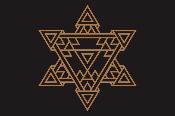 Zlatý Módní Hipster Ikony Loga Náboženství Filozofie Spiritualita Kolekce Symbolů — Stockový vektor