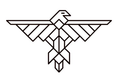 kartal çizgi resim, logo veya totem hayvan geometrik gösterimi
