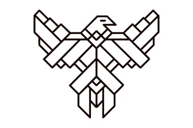 kartal çizgi resim, logo veya totem hayvan geometrik gösterimi
