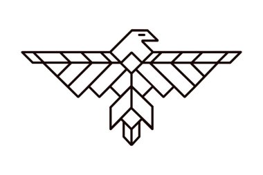 kartal çizgi resim, logo veya totem hayvan geometrik gösterimi