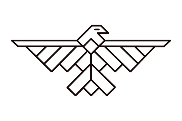 Geometrische Darstellung Der Adlerlinie Des Logos Oder Des Totemtieres — Stockvektor
