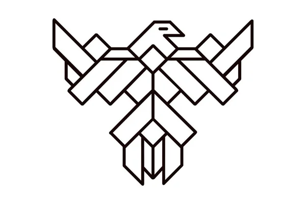 イーグル ライン アート ロゴまたはトーテム動物の幾何学的な図 — ストックベクタ