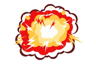 Patlama patlama alev vektör çizim karikatür.