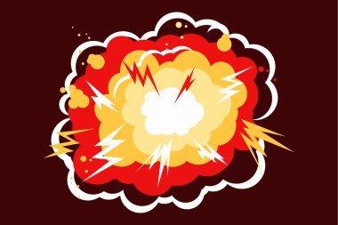 Patlama patlama alev vektör çizim karikatür.