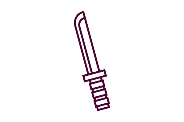 Short Dagger Fighting Blades Flat Vector Illustration — Stock Vector