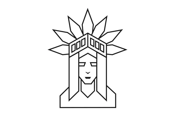 Retrato Estatua Libertad Diseño Del Logotipo — Vector de stock