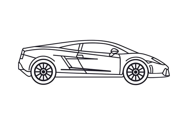 Auto Details Linie Kunst Illustration Transport Illustration Auto Illustration Sportwagen — Stockvektor