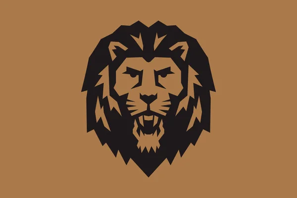 Κεφάλι Λιονταριού Διάνυσμα Πρότυπο Λογότυπο Δημιουργική Απεικόνιση Ζωώδης Άγρια Γάτα — Διανυσματικό Αρχείο