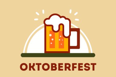 Bira bardağı Oktoberfest düz vektör çizim için bira 