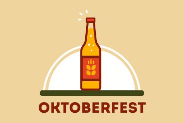 şişe bira Oktoberfest düz vektör çizim için 