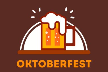 Bira bardağı Oktoberfest düz vektör çizim için bira 