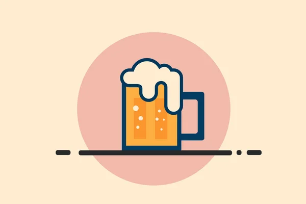 Beer Festival Beer Glass Vector Illustration Flat Style — Stock Vector