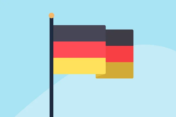 Drapeau Allemagne Illustration Plate Sur Fond Ciel — Image vectorielle