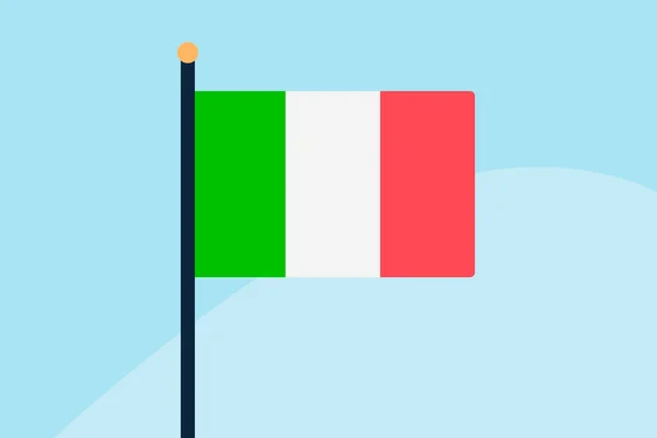 Drapeau Italie Illustration Plate Sur Fond Ciel — Image vectorielle