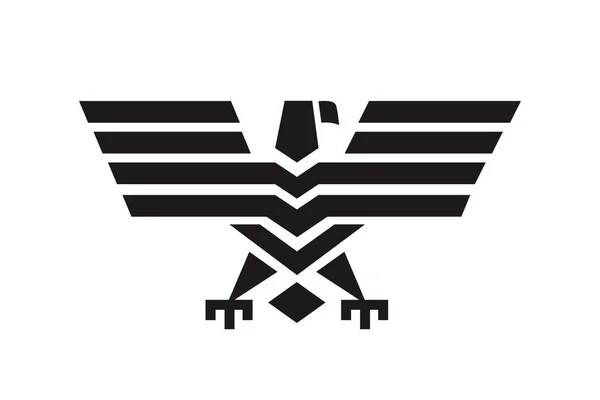 Adler Isoliert Zeichen Vektor Heraldischen Schwarzen Falken Vogel Symbol Mit — Stockvektor
