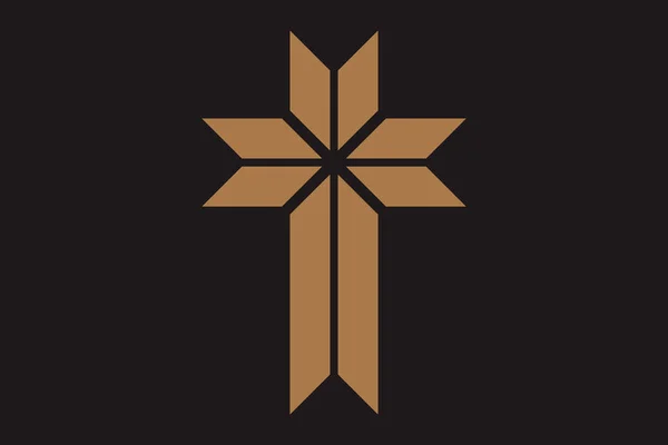 基督教的十字架 孤立的正统和天主教神圣的象征的形状 耶稣基督和上帝 信仰的标志 教会和祈祷 宗教和复活 — 图库矢量图片