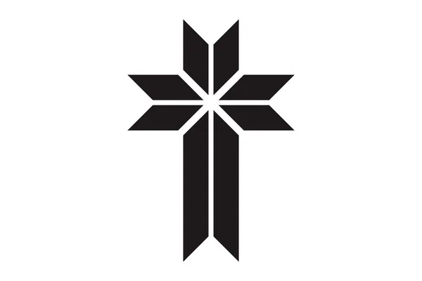 Croix Religion Chrétienne Orthodoxie Isolée Catholicisme Symbole Divin Forme Croix — Image vectorielle