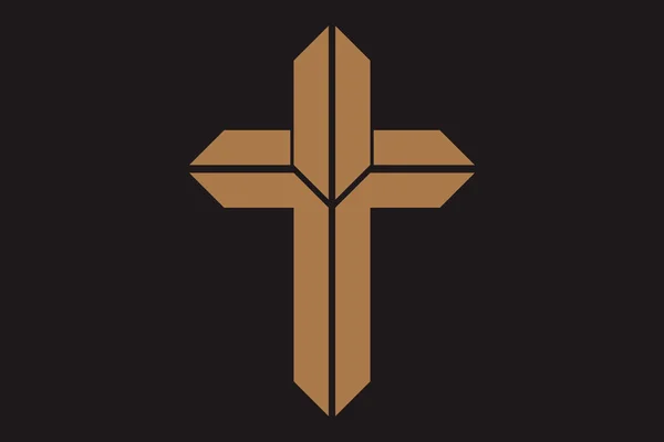Cruz Religión Cristiana Ortodoxia Aislada Catolicismo Símbolo Divino Forma Cruz — Archivo Imágenes Vectoriales