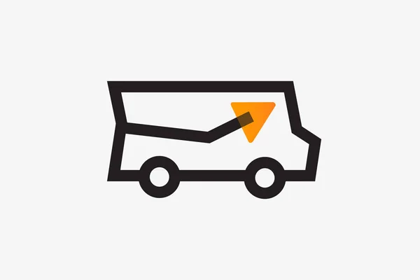 Icona Vettore Camion Consegna Cargo Van Simbolo Logistico — Vettoriale Stock