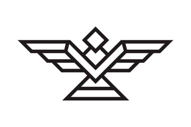 Kartal soyut Logo tasarım vektör şablonu doğrusal tarzı. Şahin lineart simgesi. Şahin anahat döngü takı moda logo hanedan kavramı