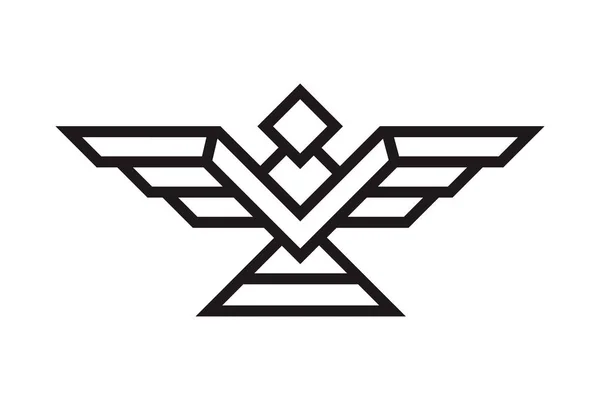 Orzeł Streszczenie Logo Projekt Wektor Szablonu Styl Liniowy Hawk Przebiegłość — Wektor stockowy