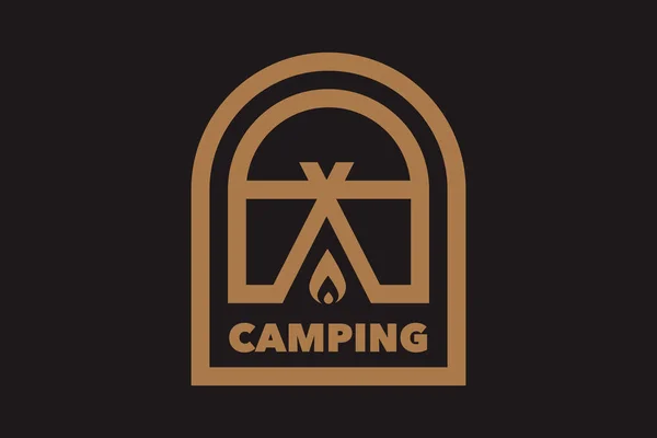 Camping Outdoor Adventure Retro Logo Emblem Cub Scouts Sign Hiking — Stock Vector