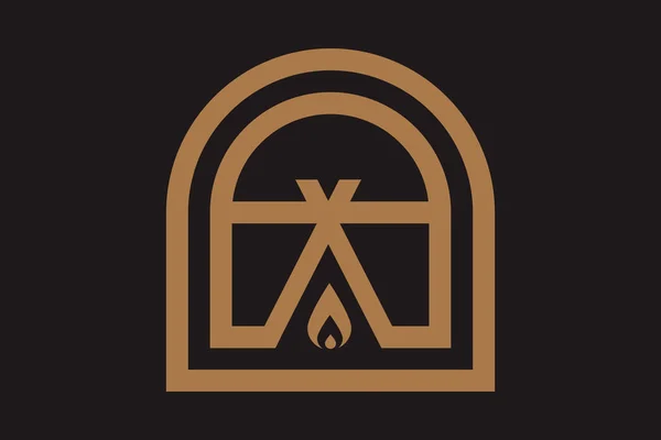 Кемпінг Відкритий Пригоди Ретро Логотип Емблема Розвідників Знамення Походу Природу — стоковий вектор