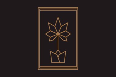 Esrar yaprak satır sanat Logo tasarım ilham