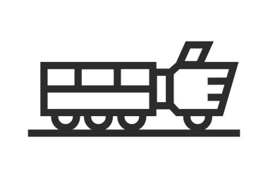 Tren, yaratıcı taşıma simgesi, beyaz bir arka plan üzerinde lokomotif gibi