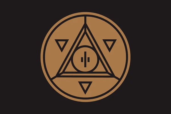 Piramida Oko Monety Ikona Pieniędzy Moneta Przedstawia Symbol Masonic All — Wektor stockowy