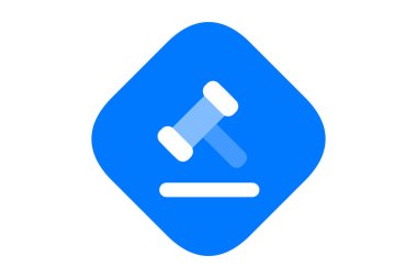 udge's Gavel Vector Icon. Auction hammer illustration. Sentence sign. Law firm and justice logo. Business concept court tribunal pictogram. 