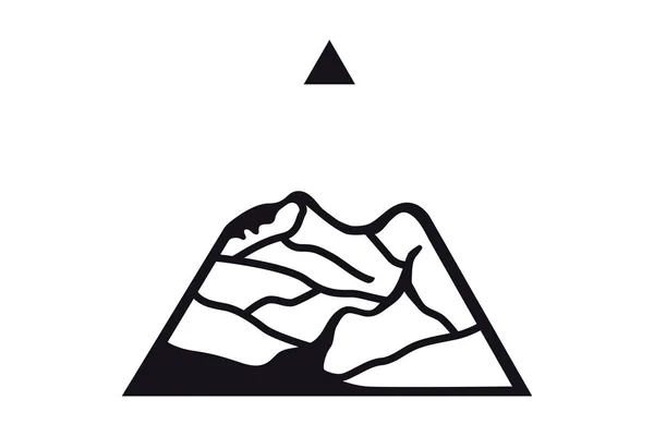 Berggipfel Firmenlogo Von Mountain Tours Emblem Für Alpinismus Skigebiet Oder — Stockvektor