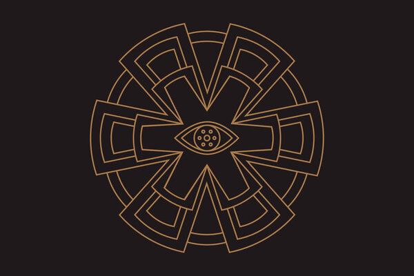 Векторный геометрический алхимический символ с глазом, солнцем. Абстрактные оккультные и мистические признаки. Линейный логотип и духовный дизайн. Концепция воображения, магии, творчества, религии, астрологии
.