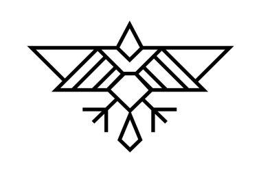 Kartal geometrik tasarım, kartal kanatları vektör logosu
