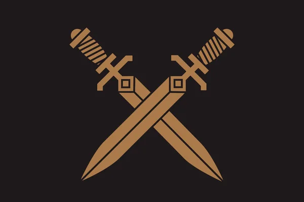 Espadas Cruzadas Elemento Diseño Para Logotipo Etiqueta Emblema Signo Ilustración — Archivo Imágenes Vectoriales