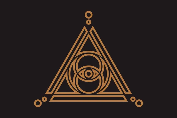 Isten Mindent Látó Szeme Szent Geometria Háromszögben Szabadkőműves Jel Illuminati — Stock Vector
