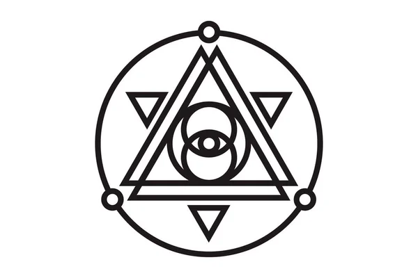 Olho Onisciente Deus Triângulo Geometria Sagrada Signo Maçônico Símbolo Illuminati — Vetor de Stock