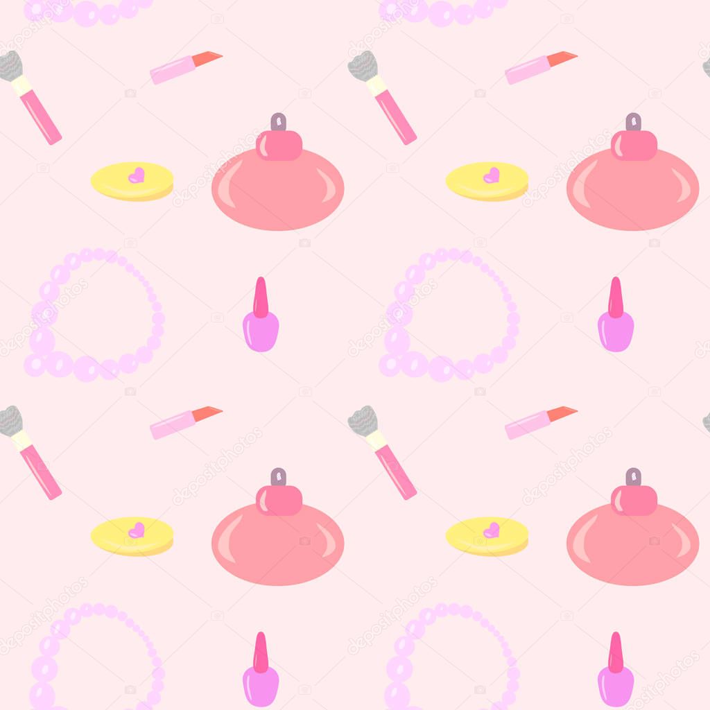 Background for girls with cosmetics