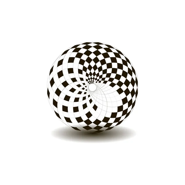 Шар с шахматным узором, черно-белый цвет — стоковый вектор