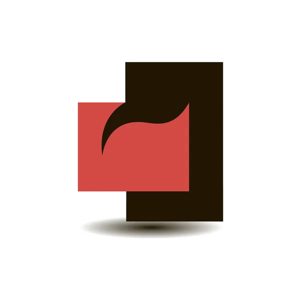Logo rectángulo negro y rojo con una transición suave — Vector de stock