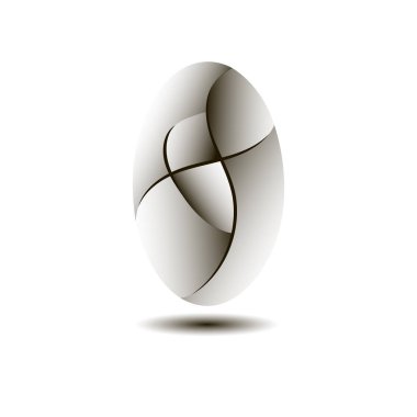Egg-shaped abstract form with gradient divisions clipart