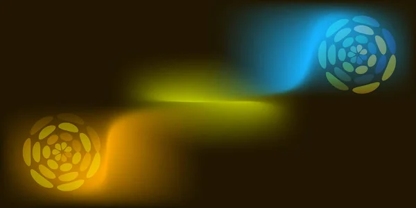 Bile abstracte de fundal sub formă de flori de neon în mișcare — Vector de stoc