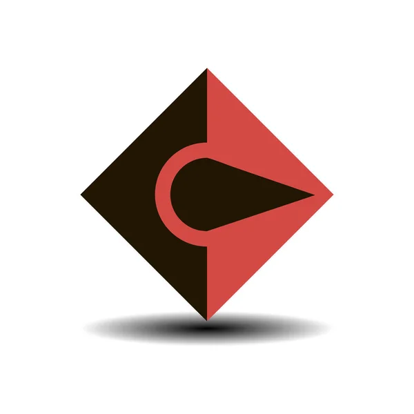 Flechas negras y rojas inscritas en un cuadrado conectado, se puede utilizar como un logotipo — Vector de stock