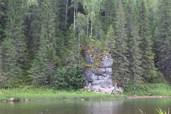 Bellissimo Paesaggio Della Montagna Urals Vista Vista Sul Fiume Bellissimo — Foto Stock